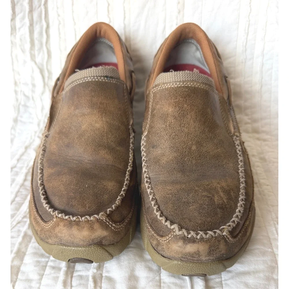 Twisted X Driving Mocs Brown Leather Slip On Loafers Casual GorpcoreMens 10M